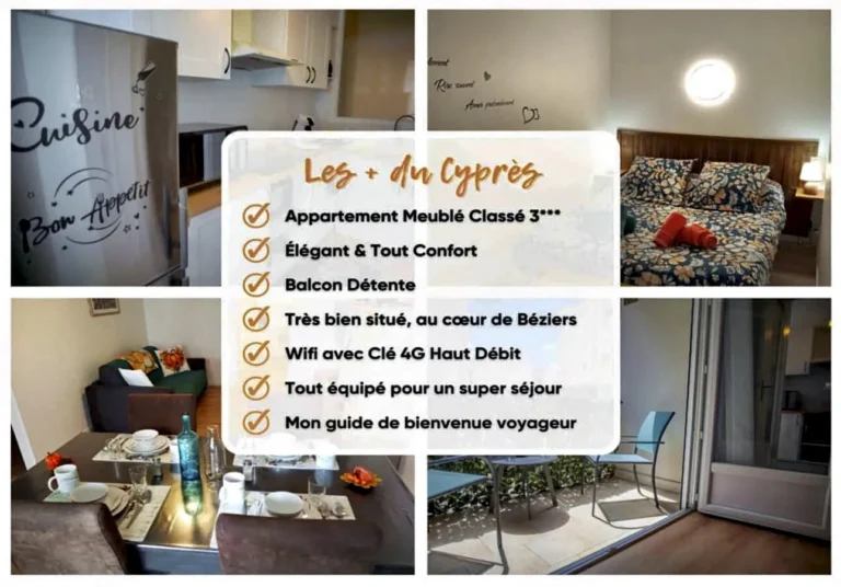 Appartement meublé pour séjour touristique à Béziers