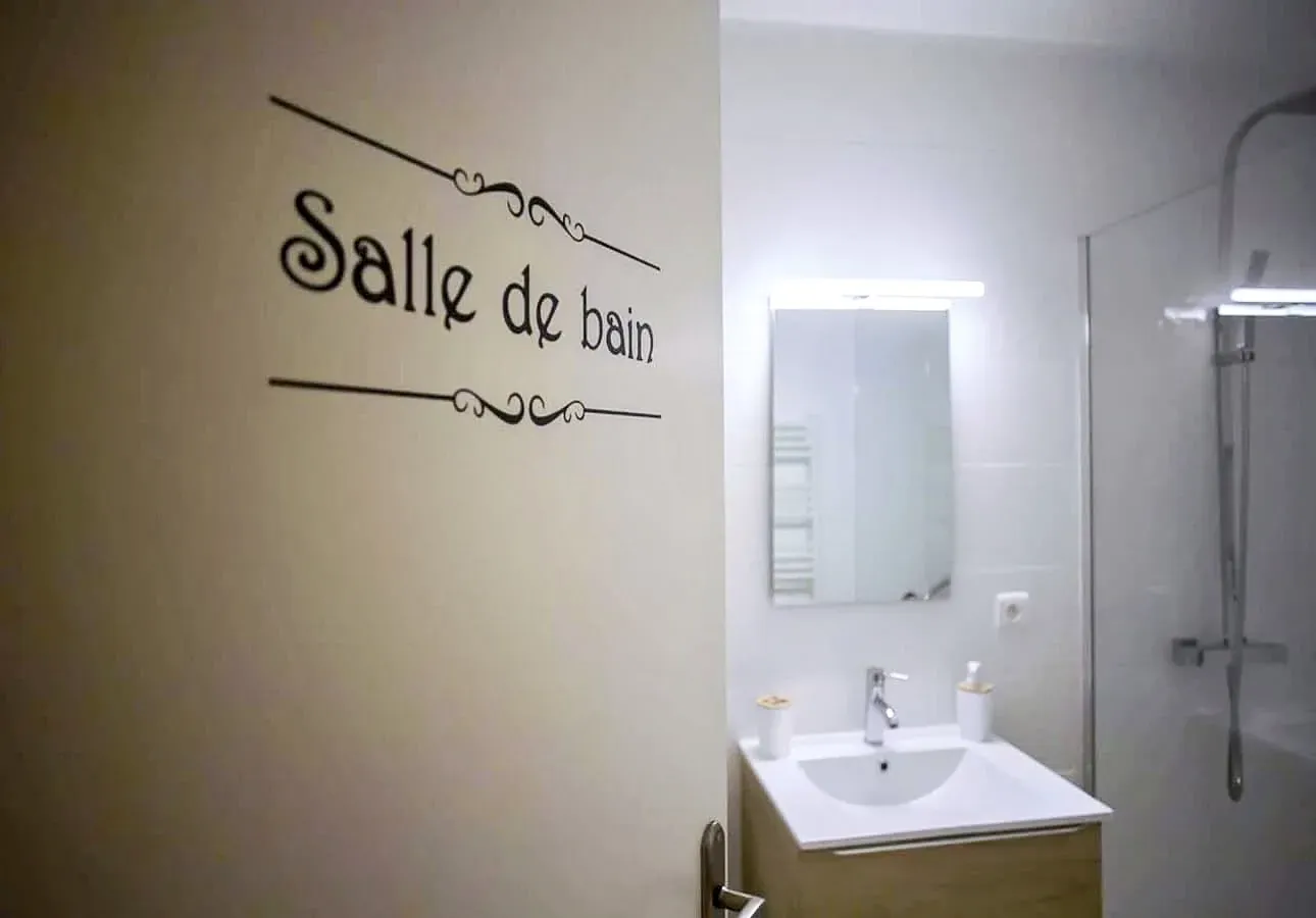 Salle d'eau moderne dans appartement meublé de tourisme à Béziers