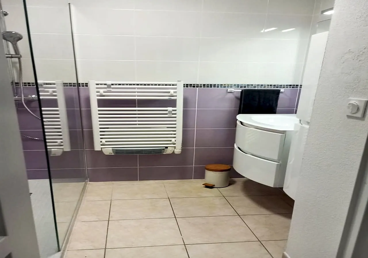 Salle d'eau moderne dans appartement meublé de tourisme à Béziers